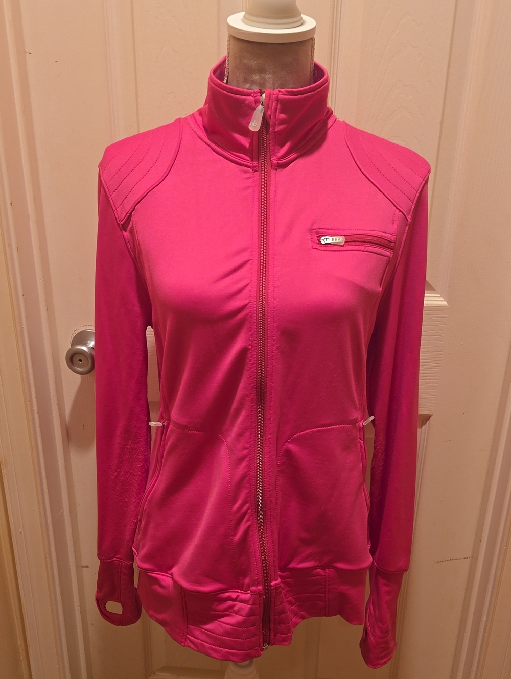ALO Yoga Women's Hot Pink Full-Zip Utility Jacket Size Large